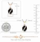 0.30 Carat (ctw) 10K Rose Gold Round Black & White Diamond Ladies Pendant 1/3 CT