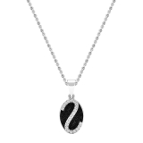0.30 Carat (ctw) 18K White Gold Round Black & White Diamond Ladies Pendant 1/3 CT