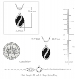 0.30 Carat (ctw) 18K White Gold Round Black & White Diamond Ladies Pendant 1/3 CT