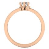 0.40 Carat (ctw) 10K Rose Gold Round White Diamond Ladies Engagement Ring Set