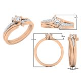 0.40 Carat (ctw) 10K Rose Gold Round White Diamond Ladies Engagement Ring Set