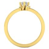 0.40 Carat (ctw) 10K Yellow Gold Round White Diamond Ladies Engagement Ring Set
