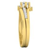 0.40 Carat (ctw) 10K Yellow Gold Round White Diamond Ladies Engagement Ring Set