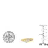0.40 Carat (ctw) 10K Yellow Gold Round White Diamond Ladies Engagement Ring Set