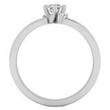 0.40 Carat (ctw) 14K White Gold Round White Diamond Ladies Engagement Ring Set