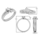 0.40 Carat (ctw) 14K White Gold Round White Diamond Ladies Engagement Ring Set