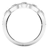 0.20 Carat (ctw) 10K White Gold Round Diamond Ladies 5 Stone Vintage Swirl Engagement Ring 1/5 CT