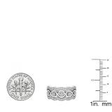 0.20 Carat (ctw) 10K White Gold Round Diamond Ladies 5 Stone Vintage Swirl Engagement Ring 1/5 CT