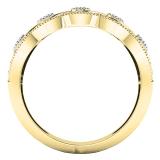 0.20 Carat (ctw) 18K Yellow Gold Round Diamond Ladies 5 Stone Vintage Swirl Engagement Ring 1/5 CT