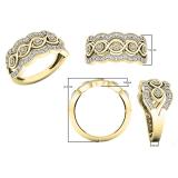 0.20 Carat (ctw) 18K Yellow Gold Round Diamond Ladies 5 Stone Vintage Swirl Engagement Ring 1/5 CT