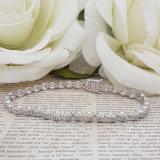 1.00 Carat (ctw) 10K White Gold Round White Diamond Ladies Tennis Bracelet 1 CT