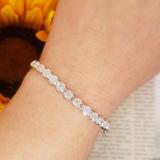 1.00 Carat (ctw) 10K White Gold Round White Diamond Ladies Tennis Bracelet 1 CT