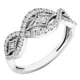 0.25 Carat (ctw) 10K White Gold Round White Diamond Ladies Swirl Engagement Ring 1/4 CT