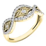 0.25 Carat (ctw) 10K Yellow Gold Round White Diamond Ladies Swirl Engagement Ring 1/4 CT