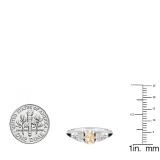 18K White Gold 6X4 MM Oval Morganite Pear White Sapphire & Round Diamond Ladies 3 Stone Ring