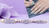 White Diamond Square Head Matching Trio Bridal Engagement Ring Set for Couple (0.30 ctw Color I-J Clarity I2-I3) in 10K Yellow Gold