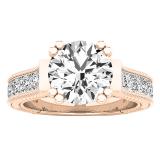 10K Rose Gold 8.2 MM Round & Princess White Cubic Zirconia CZ Ladies Bridal Engagement Ring