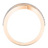 0.20 Carat (ctw) 18K Rose Gold Round Diamond Ladies Swirl Cocktail Fashion Right Hand Ring 1/5 CT