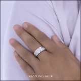 1.00 Carat (ctw) 10K White Gold Round White Diamond Men's Fashion Wedding Band 1 CT