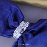 1.00 Carat (ctw) 10K White Gold Round White Diamond Men's Fashion Wedding Band 1 CT