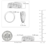 1.00 Carat (ctw) 10K White Gold Round White Diamond Men's Fashion Wedding Band 1 CT