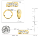 1.00 Carat (ctw) 14K Yellow Gold Round White Diamond Men's Fashion Wedding Band 1 CT