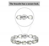 12X10mm Oval Green Amethyst Rectangular Grooves Tennis Bracelet for Women in 925 Sterling Silver