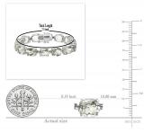 12X10mm Oval Green Amethyst Rectangular Grooves Tennis Bracelet for Women in 925 Sterling Silver