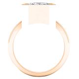 18K Rose Gold 11X9 MM Emerald White Topaz Ladies Bezel Set Solitaire Engagement Ring