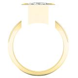 18K Yellow Gold 11X9 MM Emerald White Topaz Ladies Bezel Set Solitaire Engagement Ring