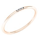 0.02 Carat (ctw) 18K Rose Gold Round White Diamond Ladies 3 Stone Engagement Ring