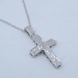 0.30 Carat (ctw) Sterling Silver Round Diamond Cross Pendant 1/3 CT (Silver Chain Included)