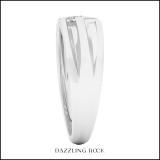 0.15 Carat (ctw) 10K White Gold Round White Diamond Men's Anniversary Wedding Band