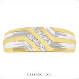 0.15 Carat (ctw) 18K Yellow Gold Round White Diamond Men's Anniversary Wedding Band
