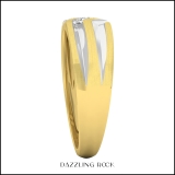 0.15 Carat (ctw) 18K Yellow Gold Round White Diamond Men's Anniversary Wedding Band