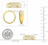 0.15 Carat (ctw) 18K Yellow Gold Round White Diamond Men's Anniversary Wedding Band