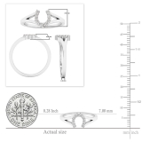 0.10 Carat (ctw) 10K White Gold Round White Diamond Ladies Horseshoe Engagement Ring 1/10 CT
