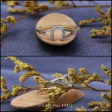 0.10 Carat (ctw) 14K Yellow Gold Round White Diamond Ladies Horseshoe Engagement Ring 1/10 CT