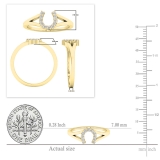 0.10 Carat (ctw) 14K Yellow Gold Round White Diamond Ladies Horseshoe Engagement Ring 1/10 CT