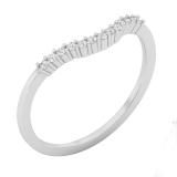 0.10 Carat (ctw) Round Diamond Ladies Wedding Band Enhancer Guard Ring 1/10 CT 925 Sterling Silver