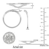 0.10 Carat (ctw) Round Diamond Ladies Wedding Band Enhancer Guard Ring 1/10 CT 925 Sterling Silver