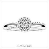 0.05 Carat (ctw) 18K White Gold Round White Diamond Ladies Bridal Promise Engagement Ring