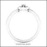 0.05 Carat (ctw) 18K White Gold Round White Diamond Ladies Bridal Promise Engagement Ring