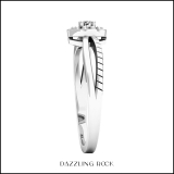 0.05 Carat (ctw) 18K White Gold Round White Diamond Ladies Bridal Promise Engagement Ring