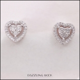 0.25 Carat (ctw) Sterling Silver Round White Diamond Ladies Halo Stud Earrings 1/4 CT