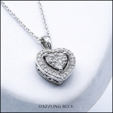 0.25 Carat (ctw) Sterling Silver Round White Diamond Ladies Halo Heart Pendant 1/4 CT