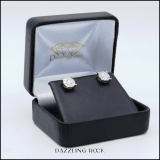 0.50 Carat (ctw) Sterling Silver Round White Diamond Ladies Halo Stud Earrings 1/2 CT