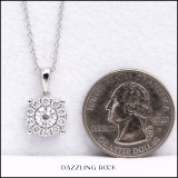 0.50 Carat (ctw) Sterling Silver Round White Diamond Ladies Halo Pendant 1/2 CT