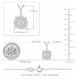 0.50 Carat (ctw) Sterling Silver Round White Diamond Ladies Halo Pendant 1/2 CT