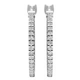 0.41 Carat (ctw) Round White Diamond Fine In And Out Hoop Earrings 10K White Gold